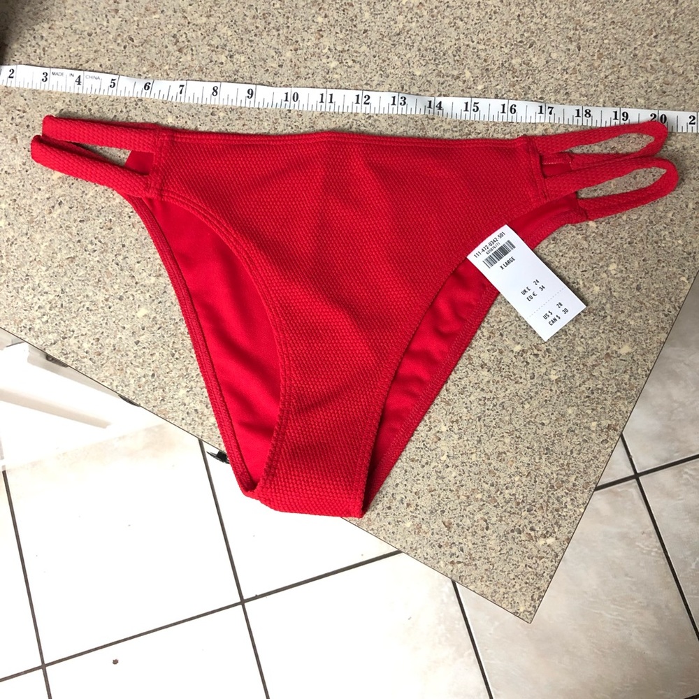 A&F Smocked Cheeky Bikini bottom NWT